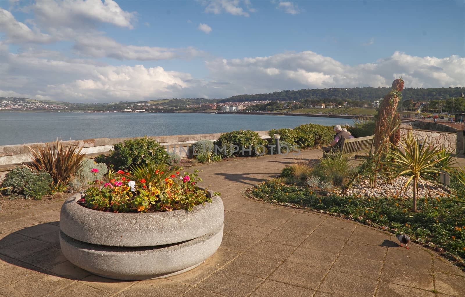 The promenade at Rhos on Sea in North Wales, UK, looking towards Colwyn Bay.