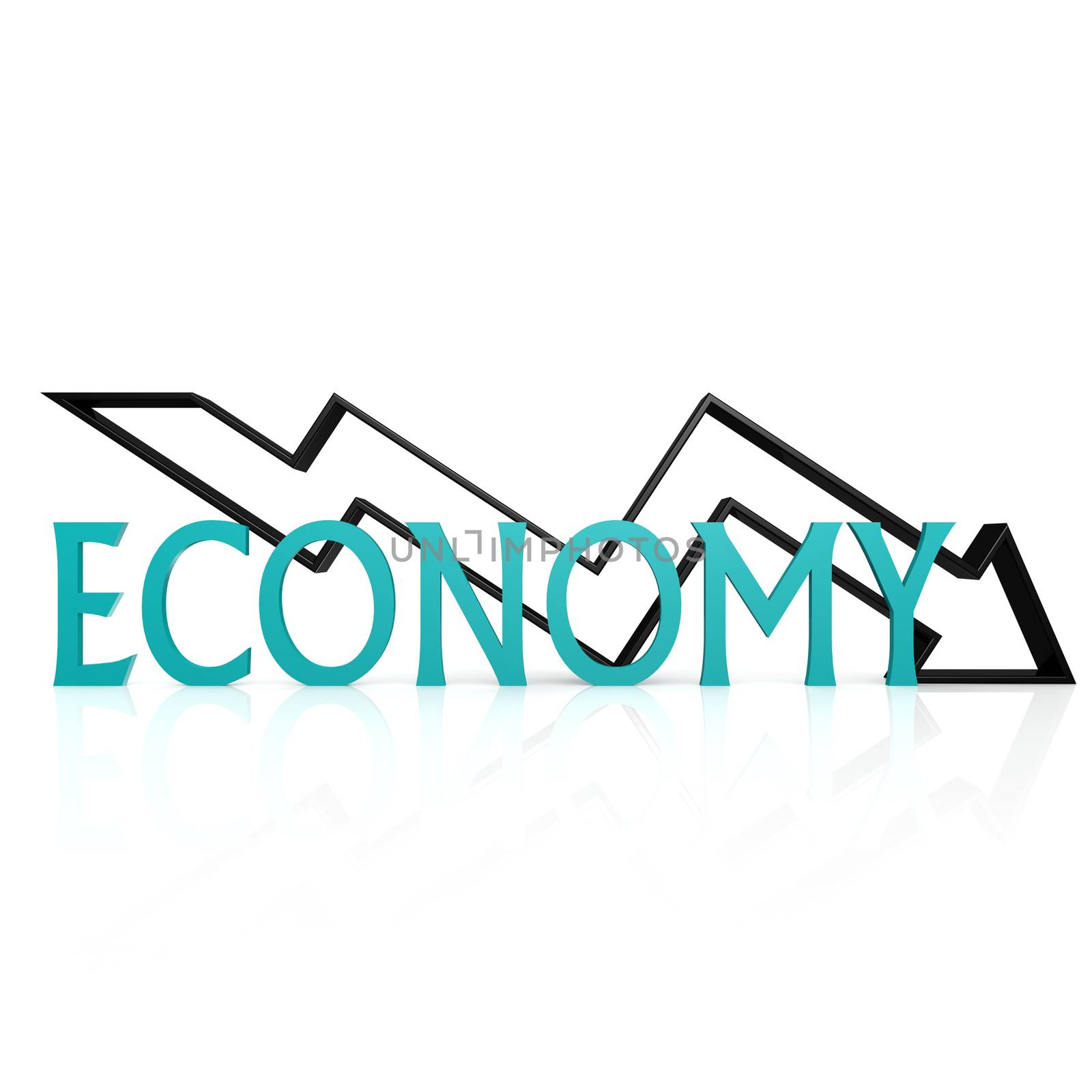 Economy down arrow by tang90246