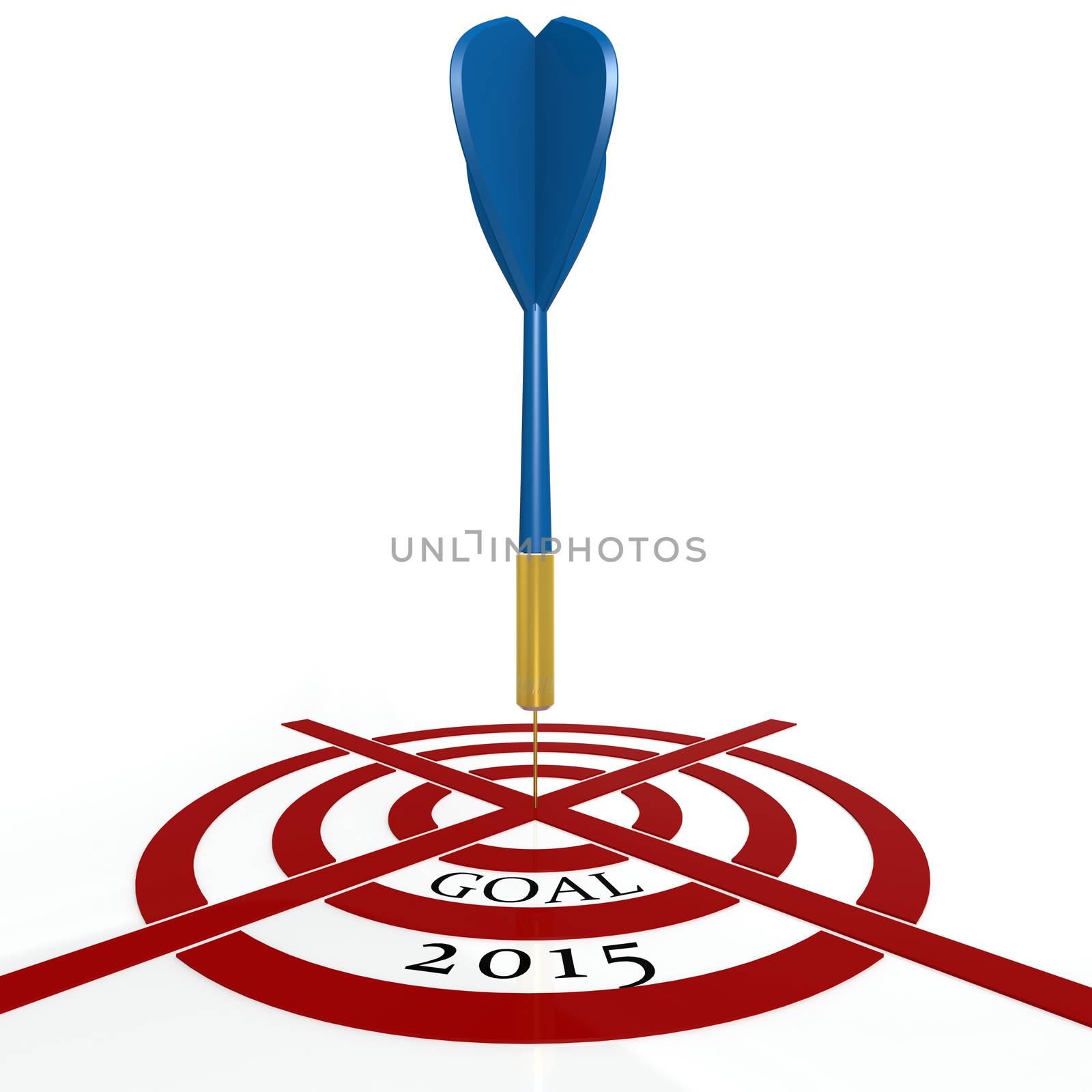 Dart board with goal 2015 by tang90246