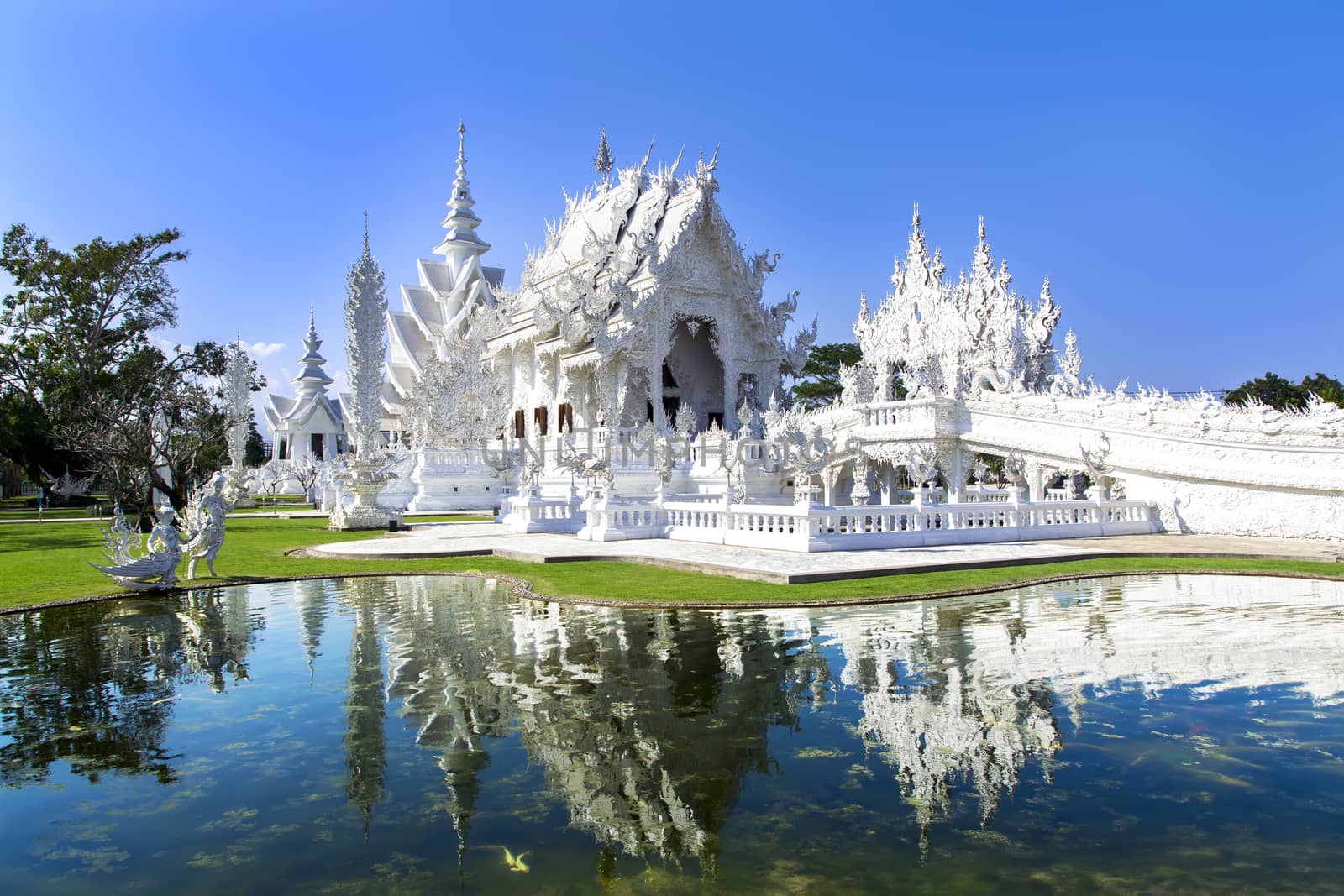 Wat Rong Khun (White Temple) is a unconventional Buddhist temple in Thailand.