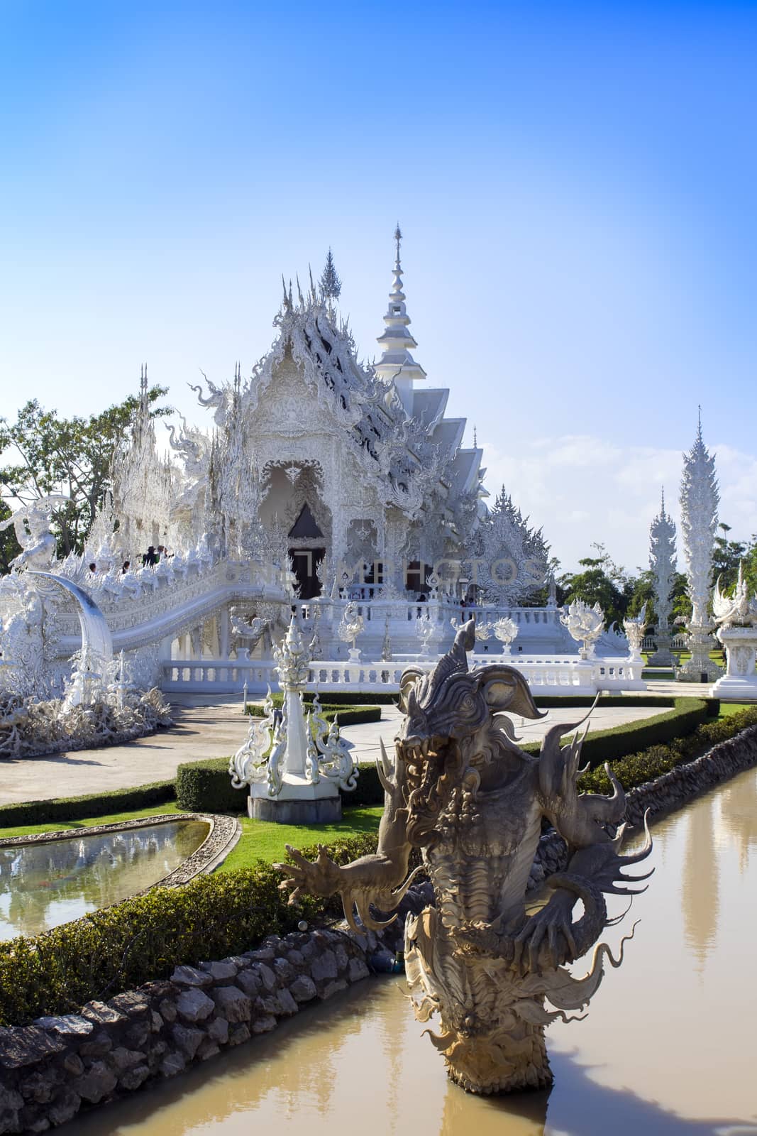 Before White Temple (Wat Rong Khun). Chiang Rai, Thailand.