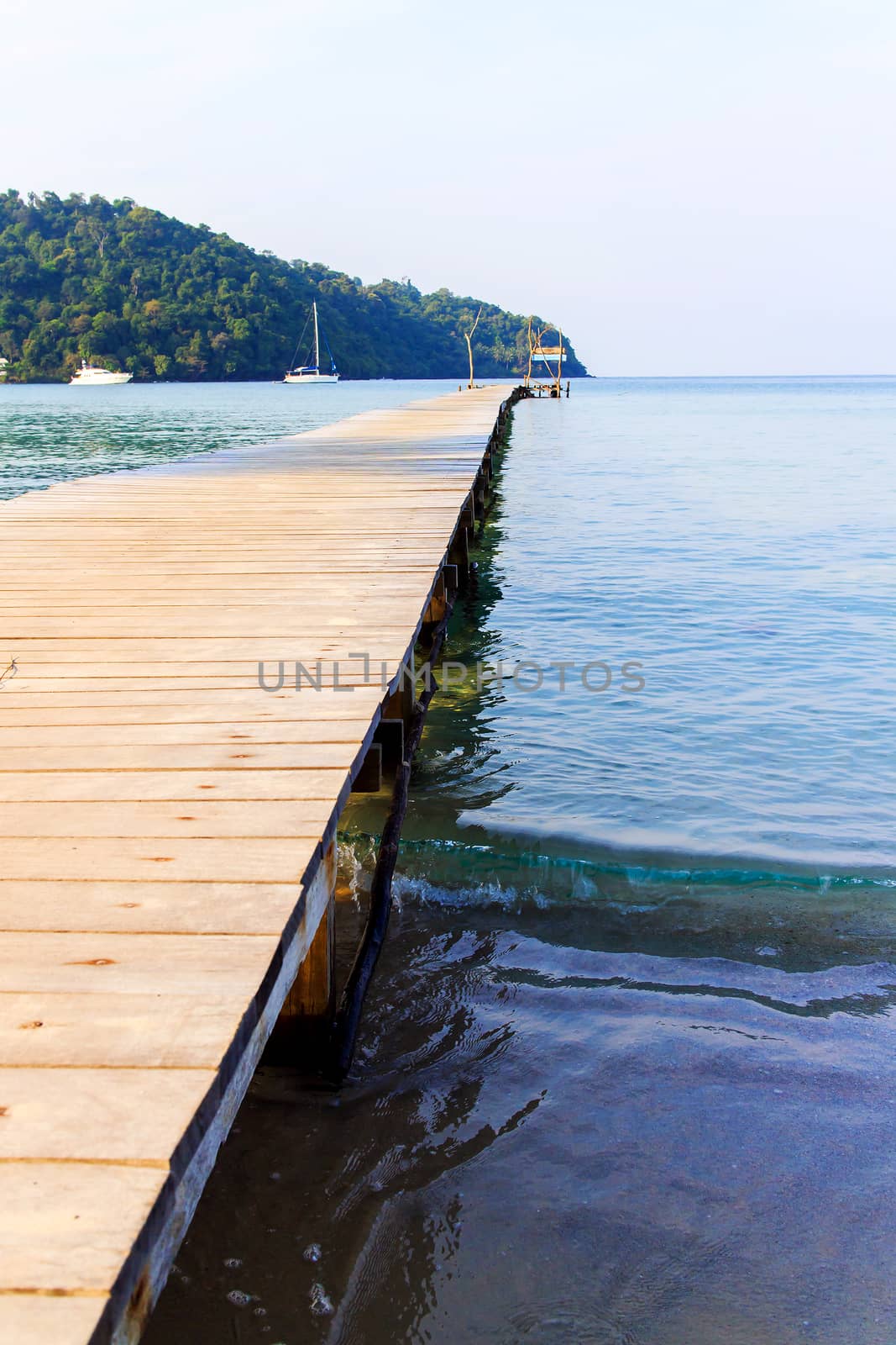 Wooden bridge on the way to the harbor.