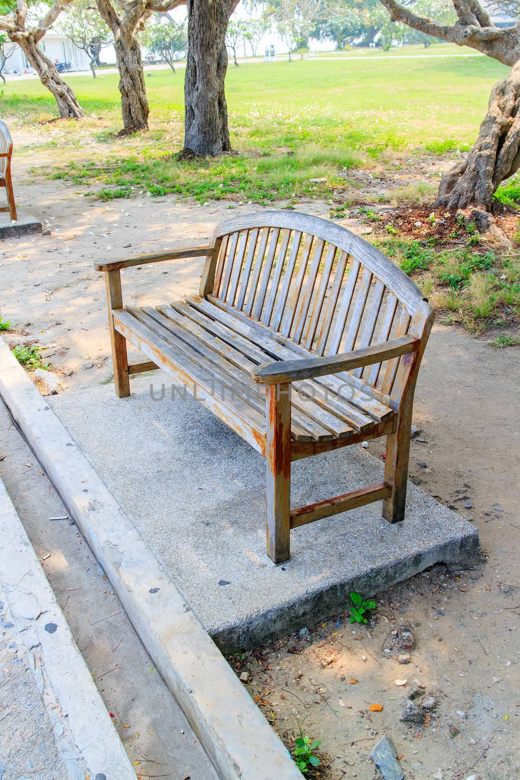 The chair for relaxing at the park.