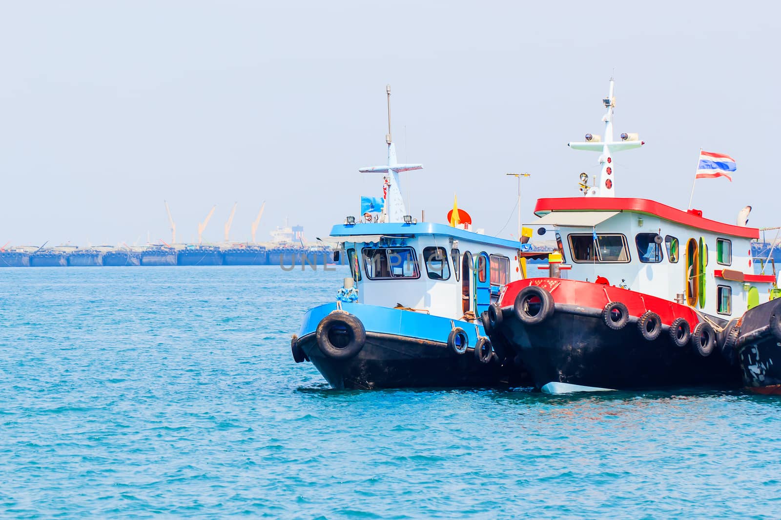 Thai fishing boat used as a vehicle for finding fish in the sea.