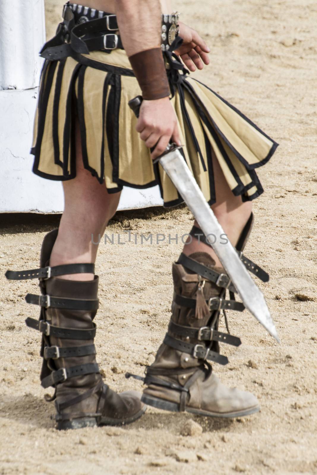 Sword, gladiator fighting in the arena of Roman circus