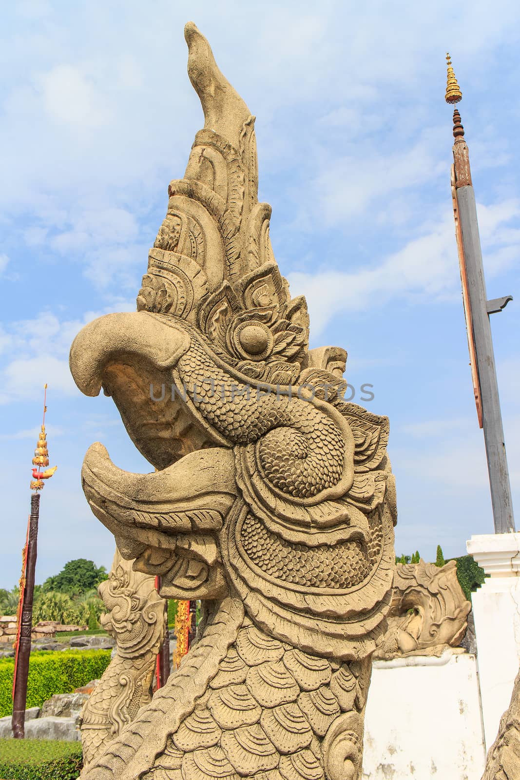 Thai dragon or king of Naga statue 