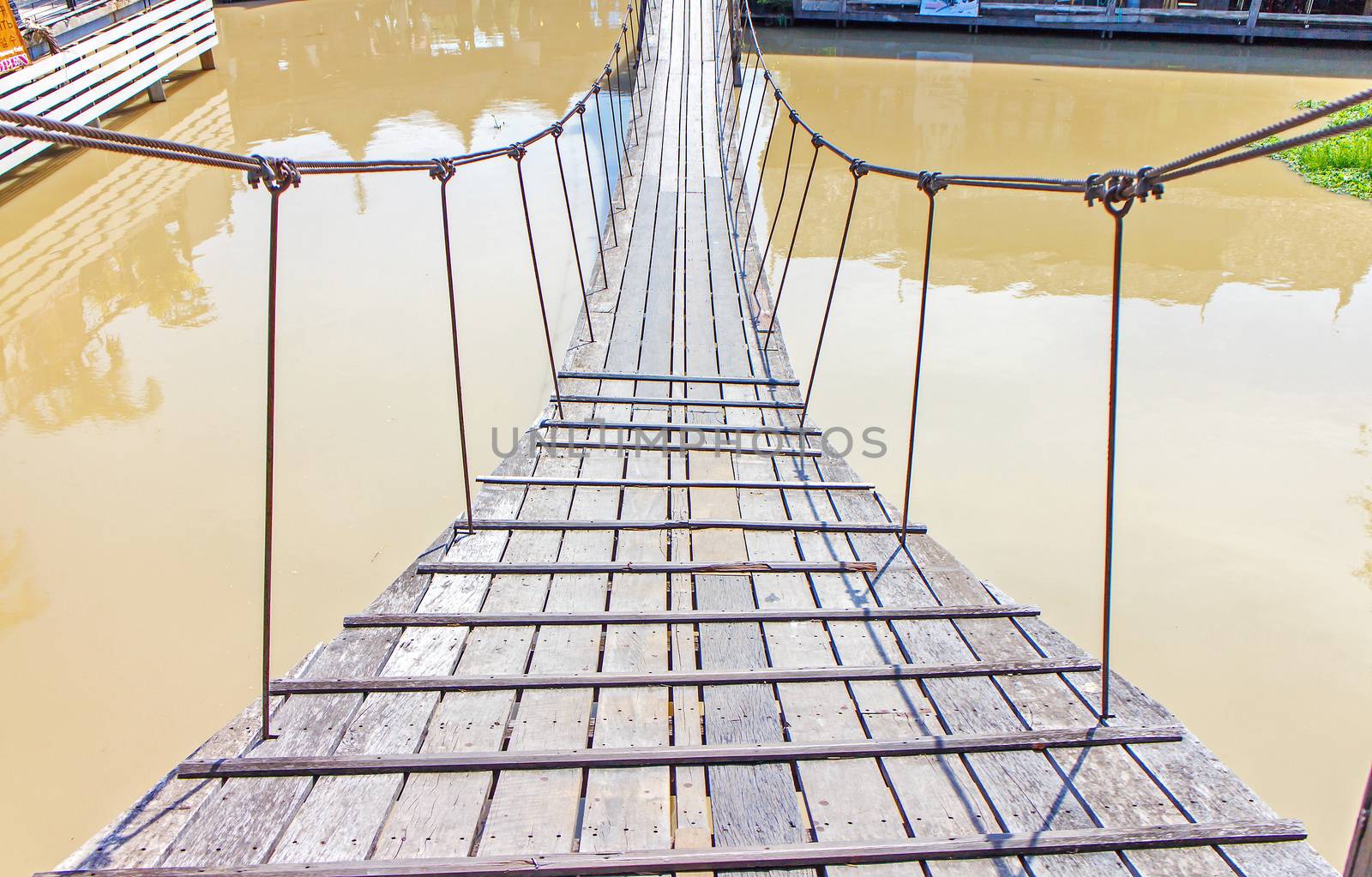 Bridge across the river for an adventure.