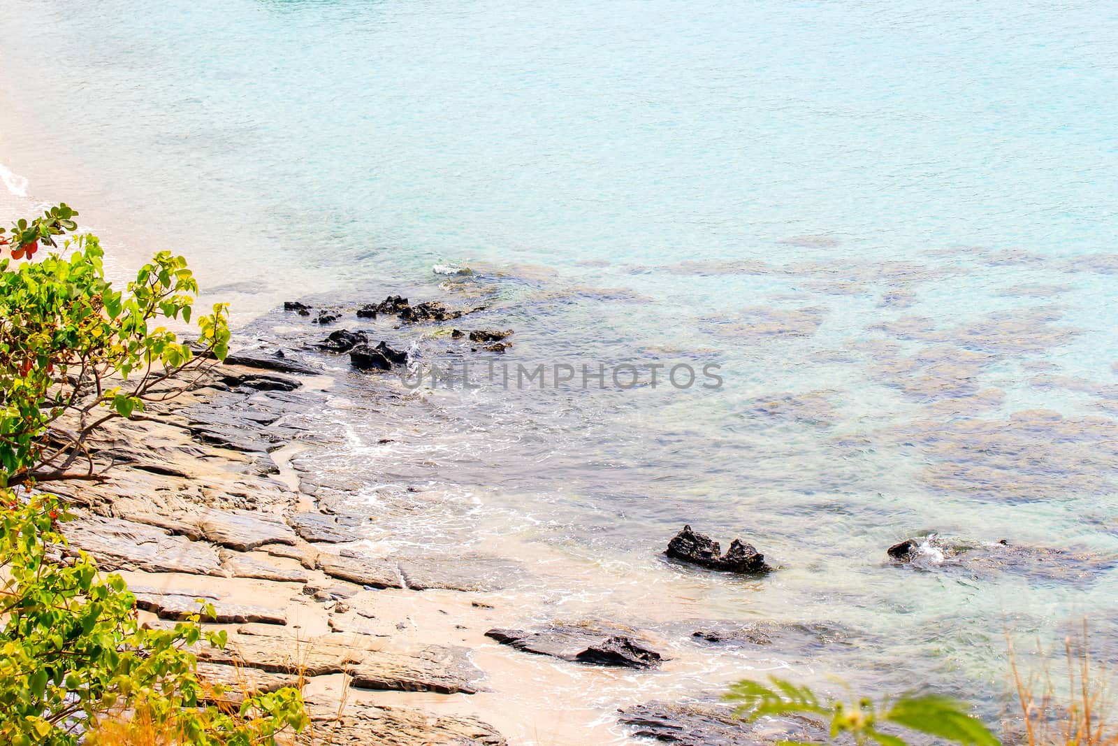 The scenic sea view from the mountain.