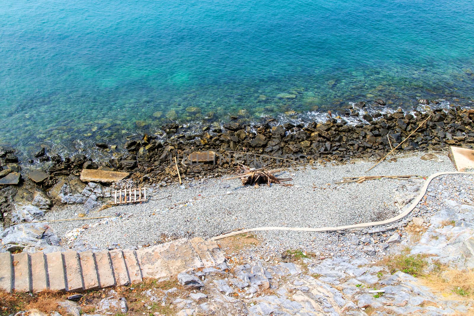 The scenic sea view from the mountain.