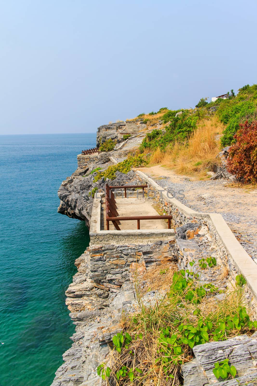 The scenic sea view from the mountain.