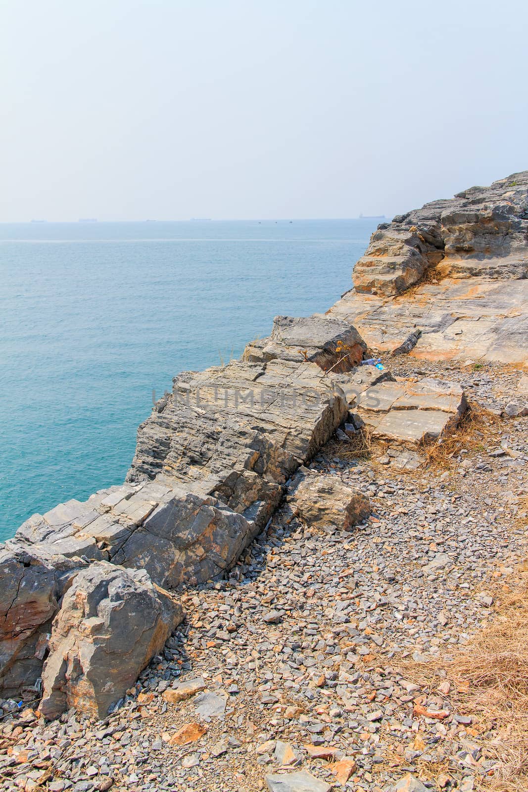 The scenic sea view from the mountain.