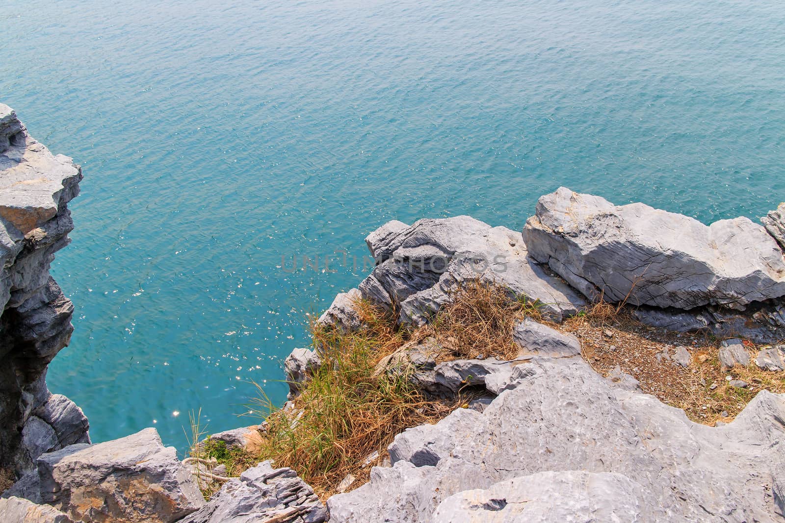 The scenic sea view from the mountain.