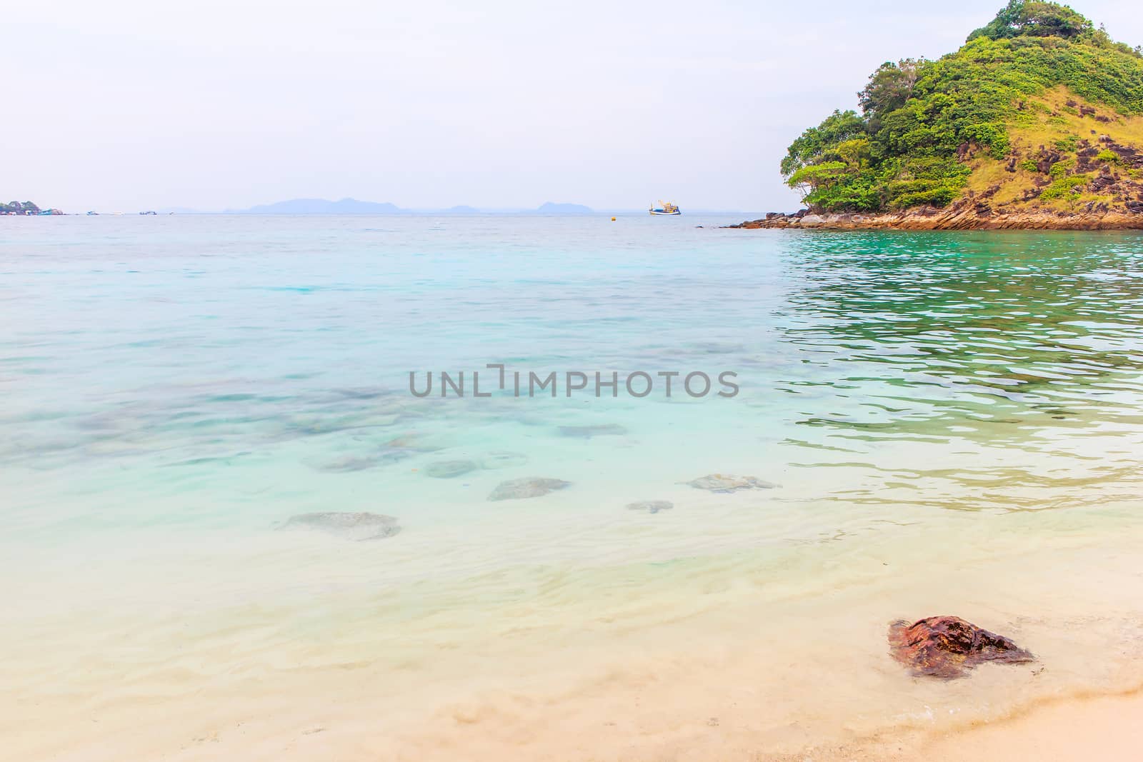 The scenic sea view from the beach.