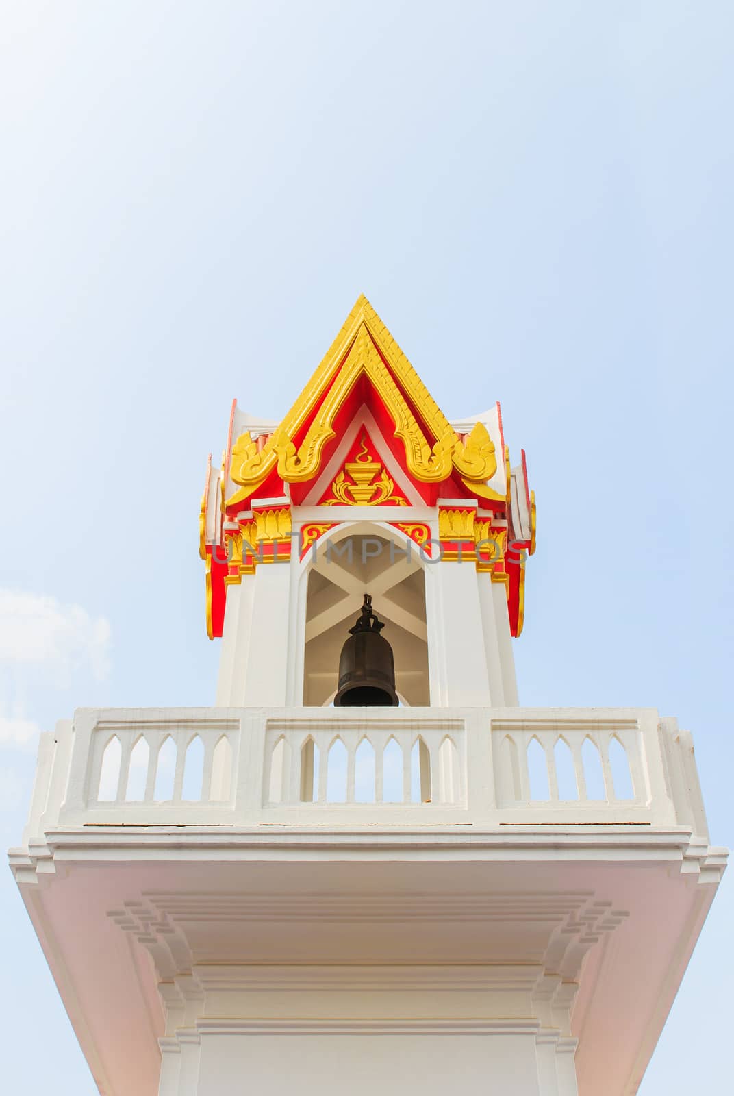 A large bell from the temple thailand and hit for worship.