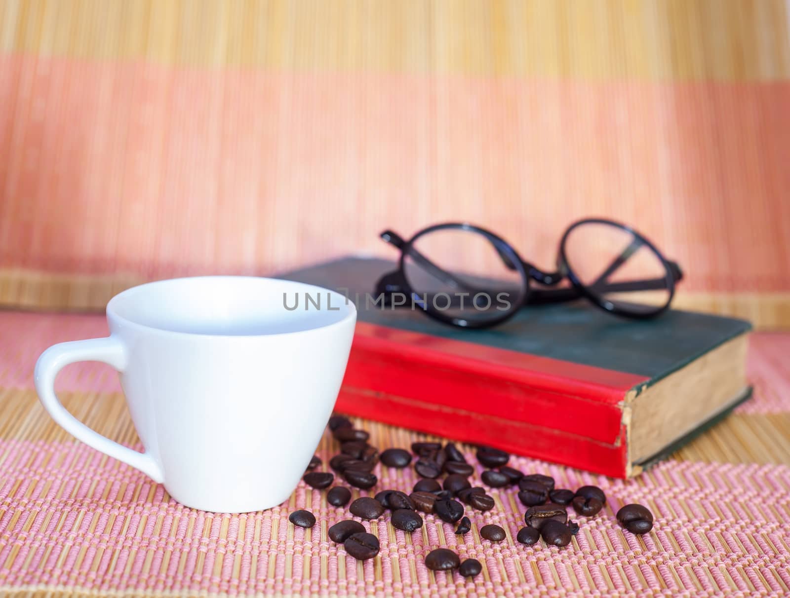 Cup of hot drink with coffee beam's