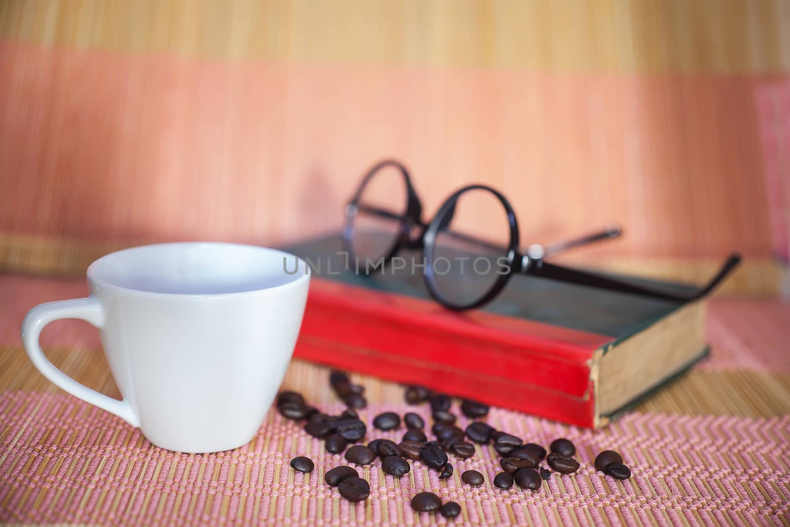 Cup of hot drink with coffee beam's