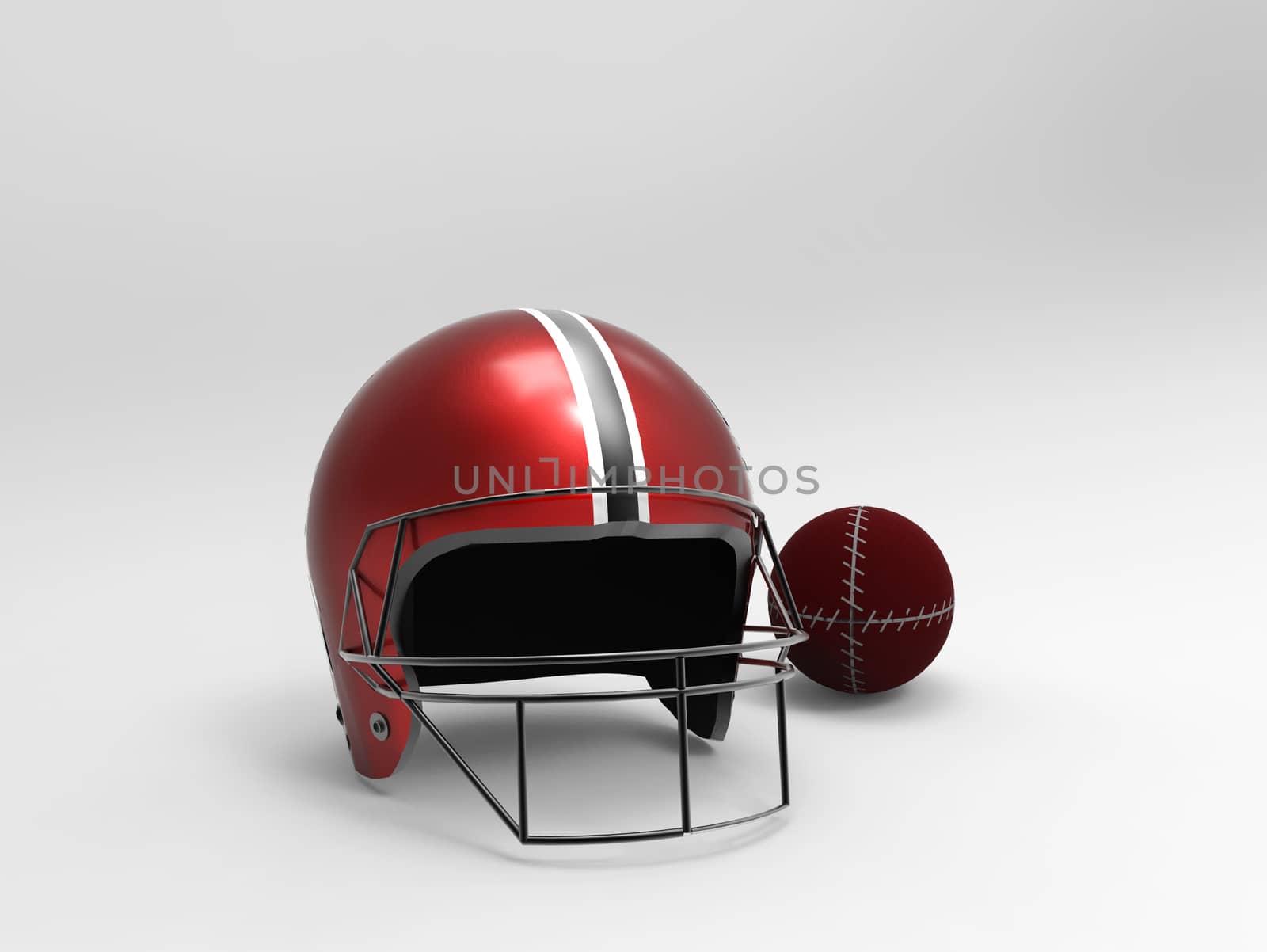 football helmet and Rugby ball for sport equipment.