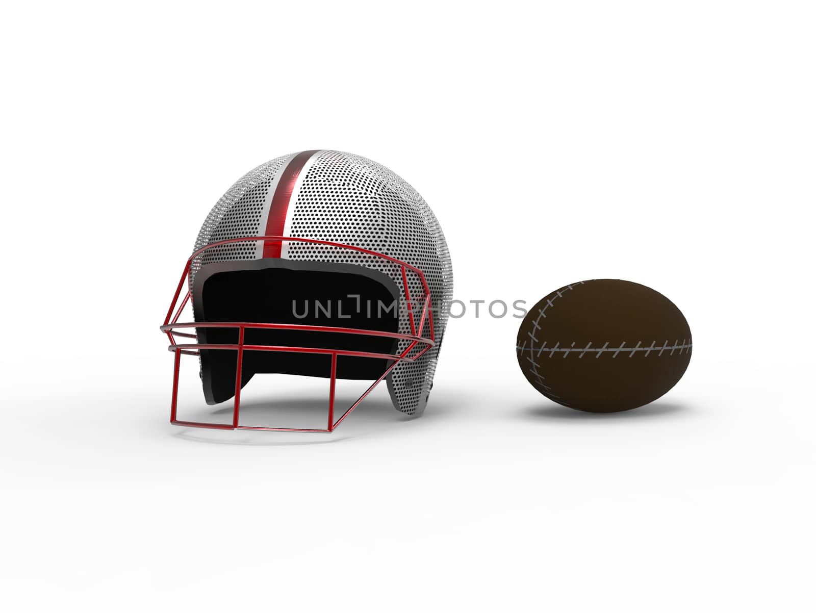 Rugby helmet and ball by apichart