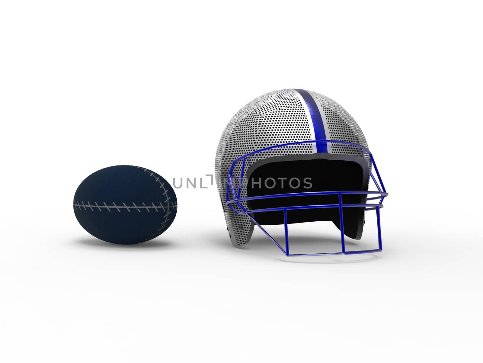 Rugby helmet and ball by apichart