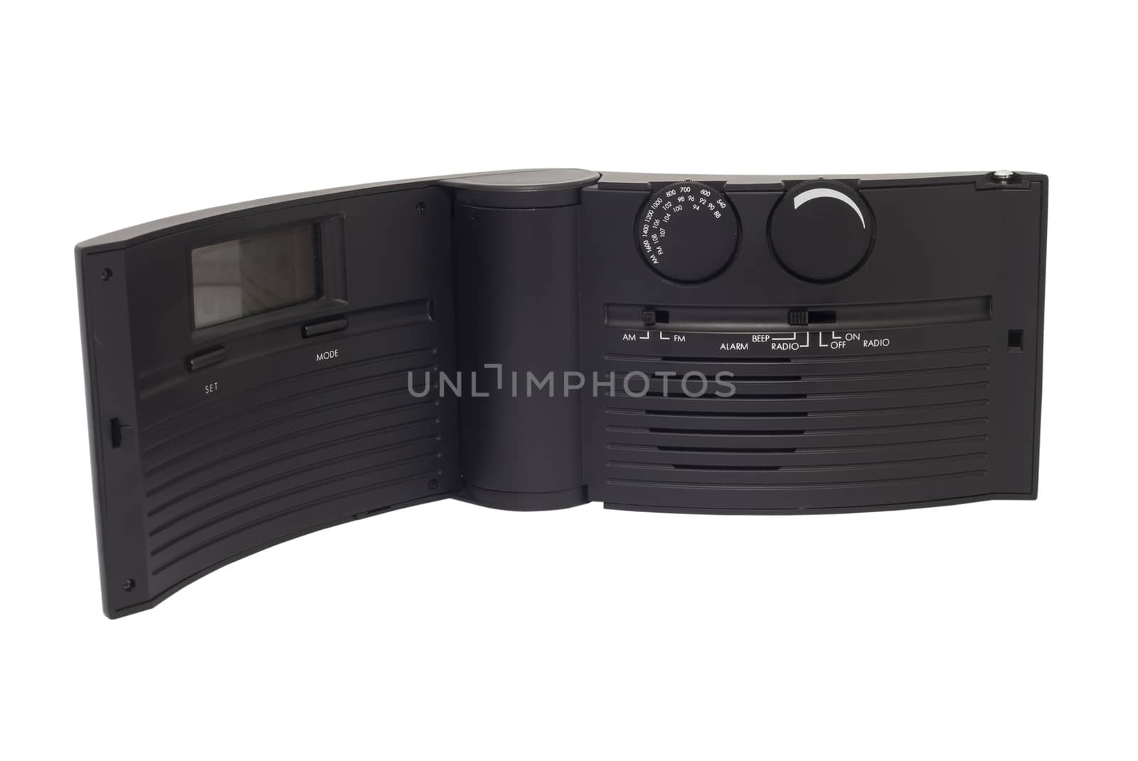 Small pocket radio  on a white background