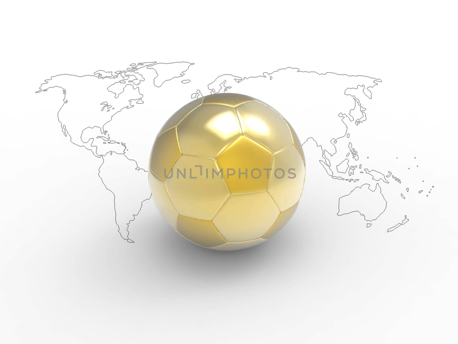 Golden soccer ball by apichart