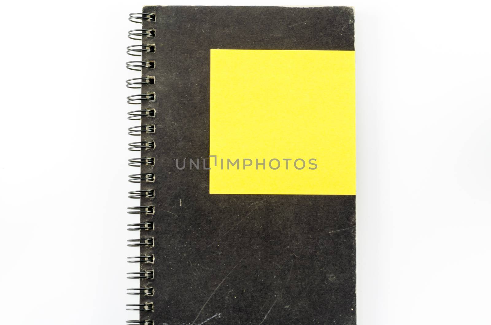 notebook and post it on a white background