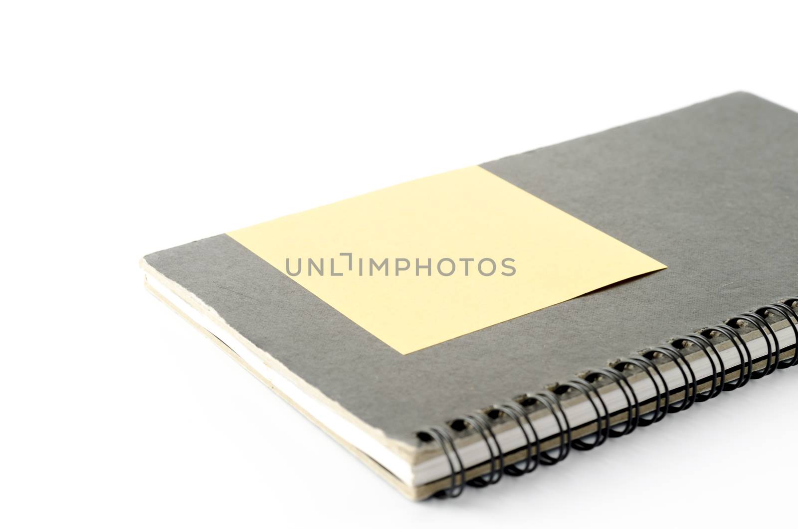 notebook and post it on a white background