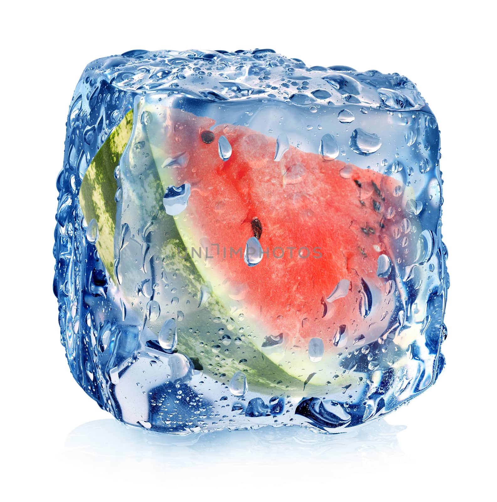 Watermelon in ice cube by Givaga