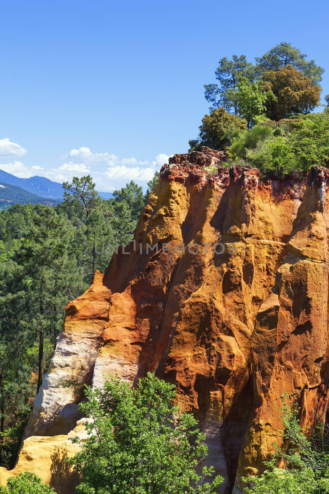 Red Cliffs in Roussillon (Les Ocres), Provence, France 