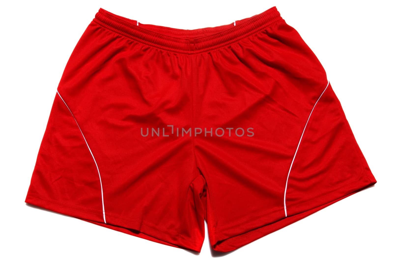 red sports shorts on a white background