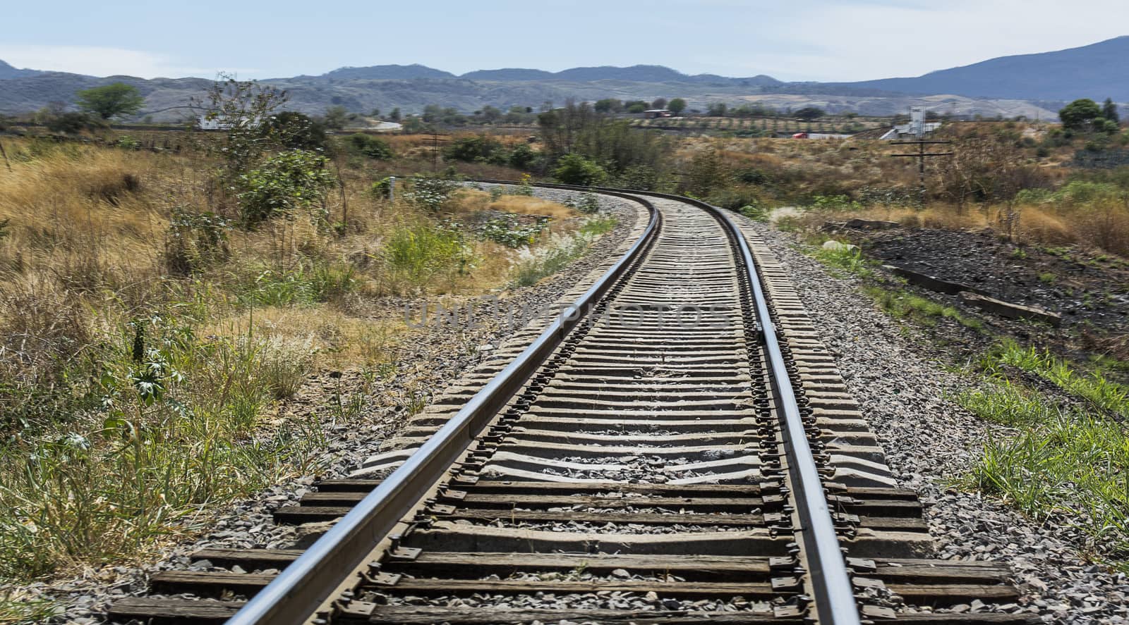 Rural landscape showing railroad tracks