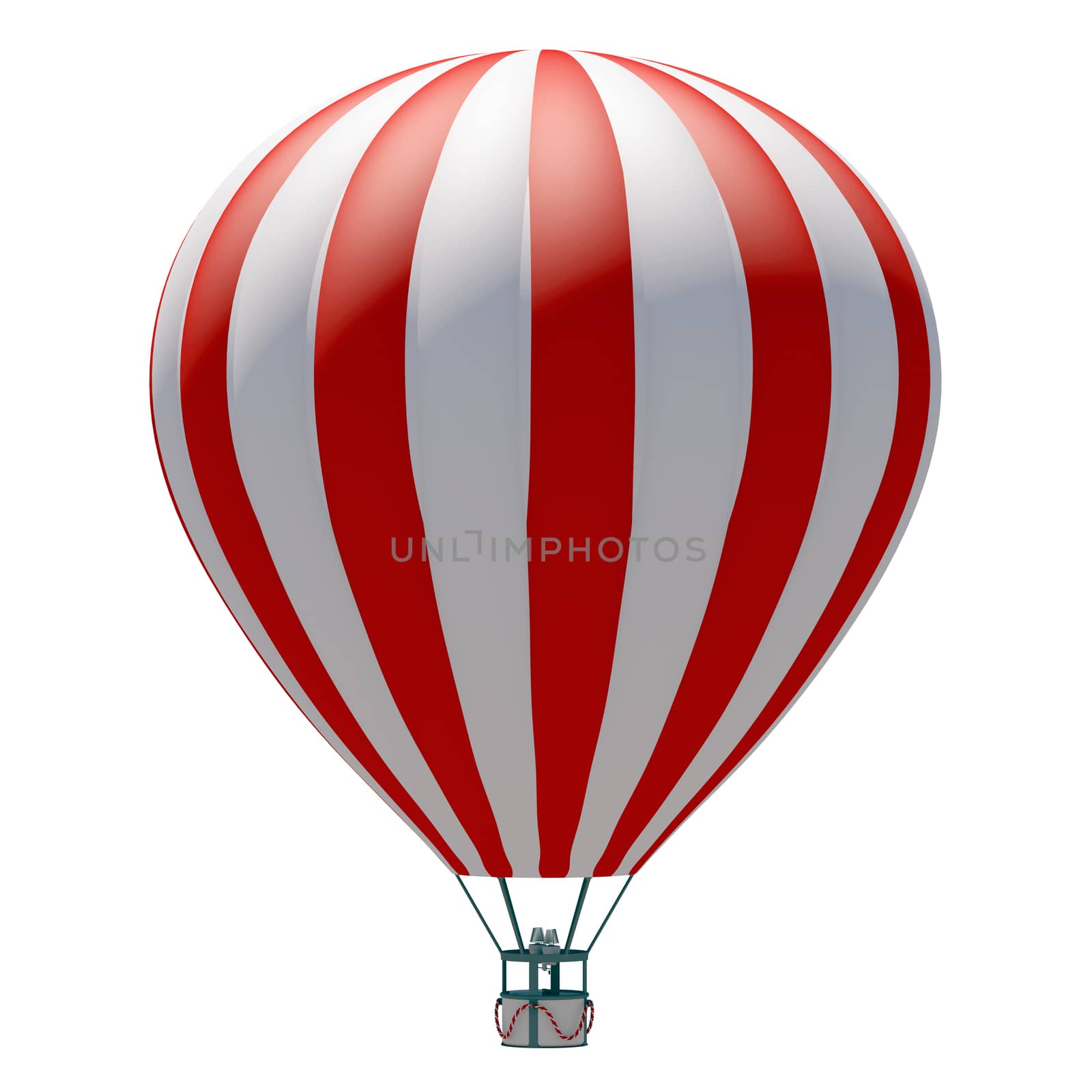 Hot air balloon. Isolated on the white background