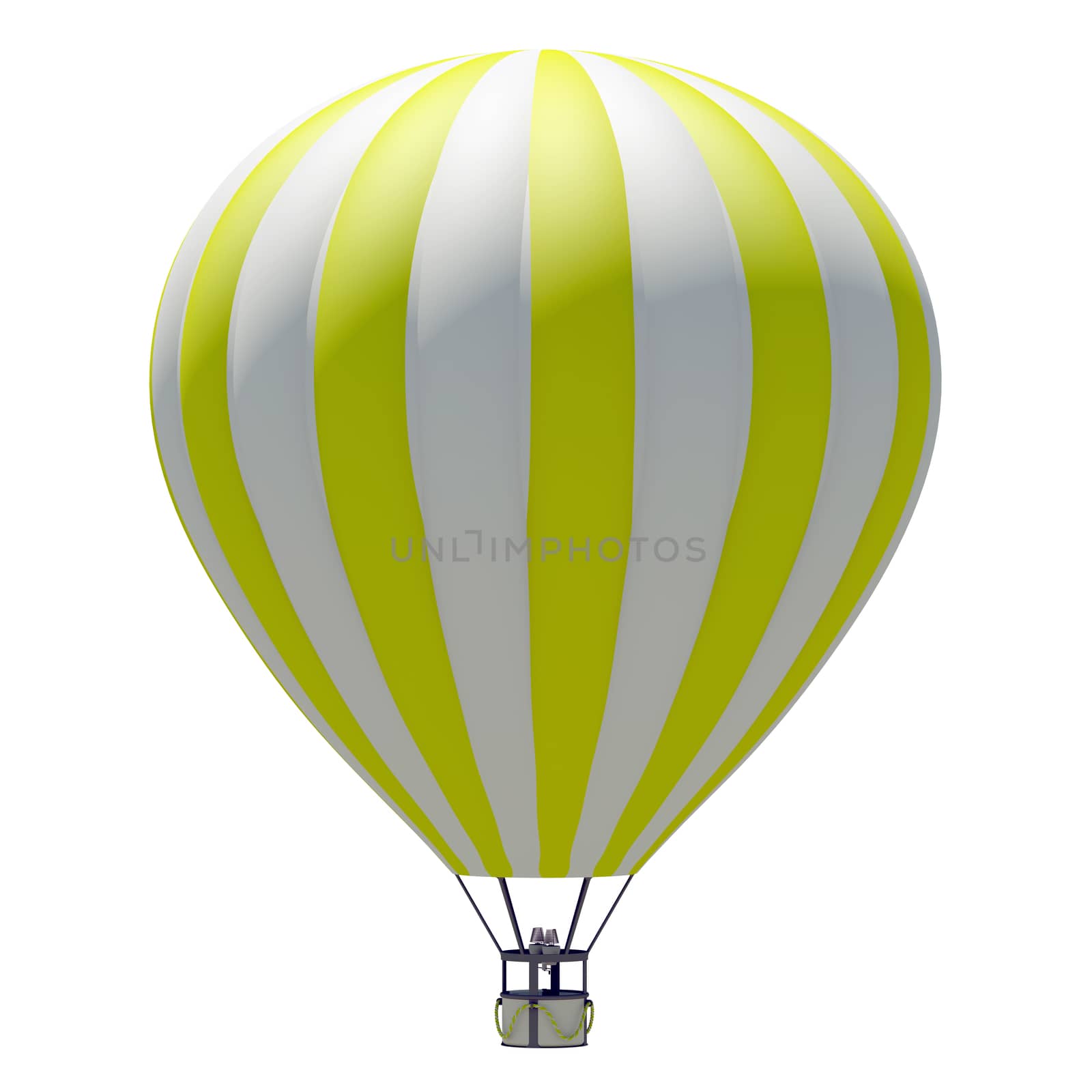 Hot air balloon. Isolated on the white background