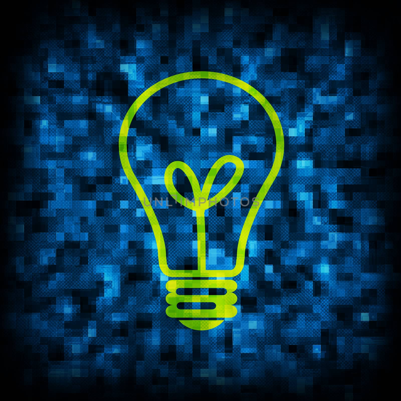 Binary code and light bulb icon by cherezoff