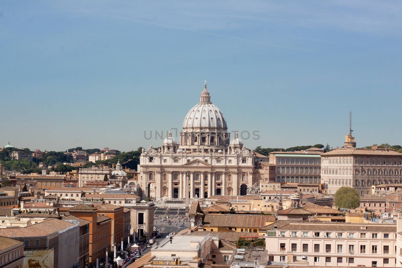 Rome view with St. Peter cathedral
