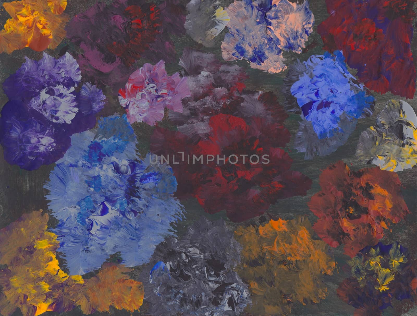 Vibrant blue-red-purple flowers