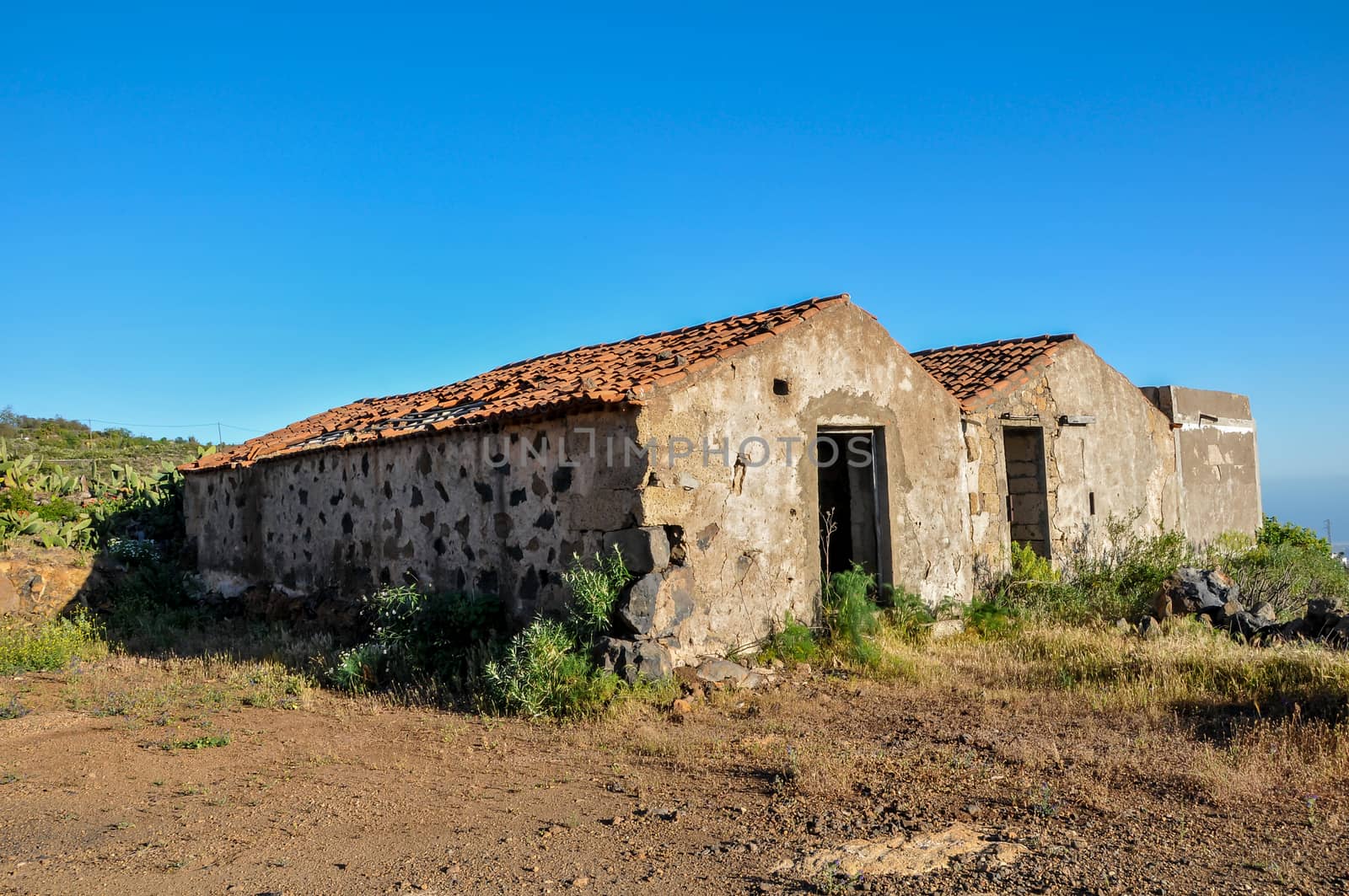 Abandoned Farmhouse On A Sunny Day In Tenerife