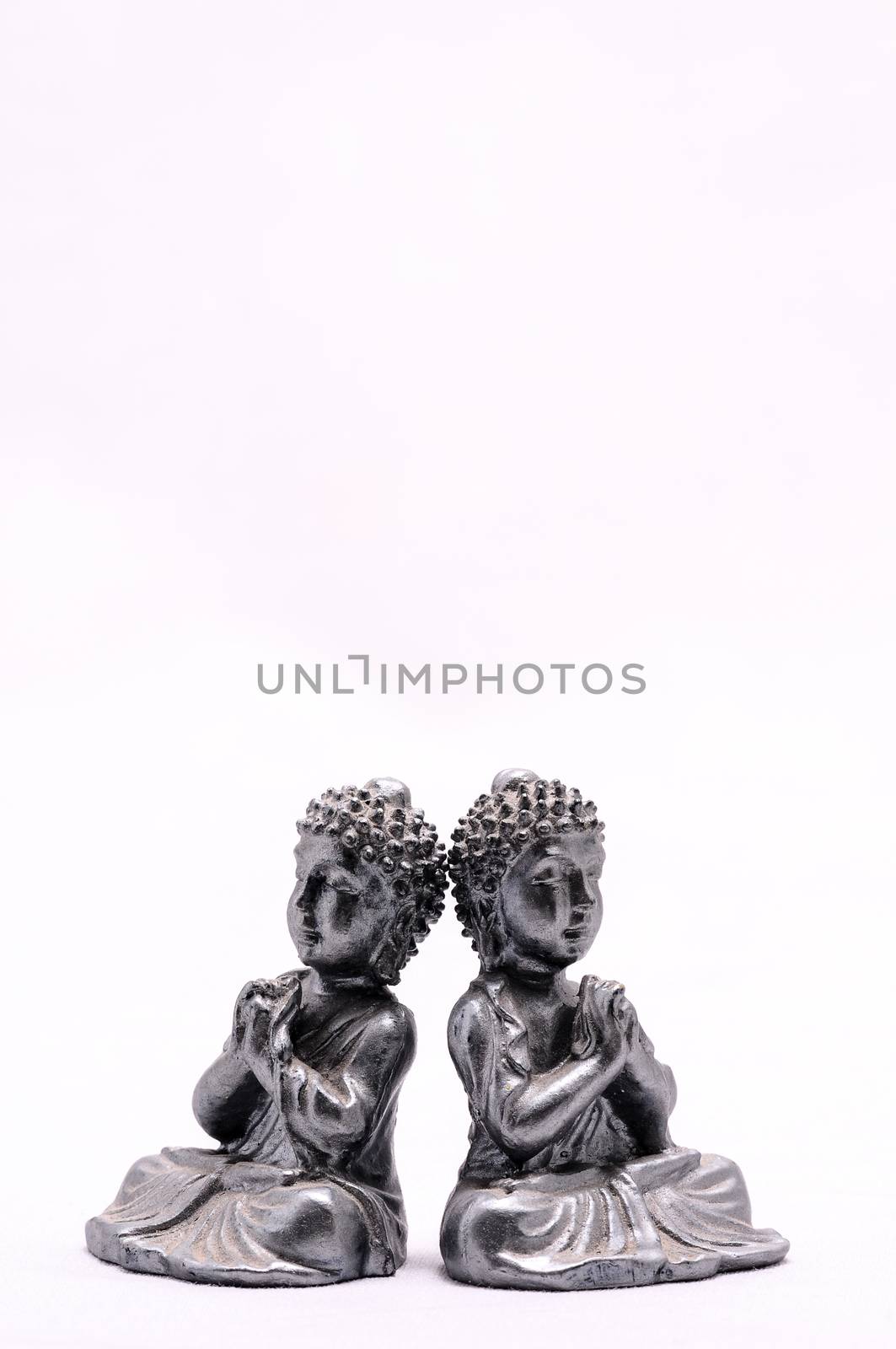 Oriental Asian Statue on a White Background