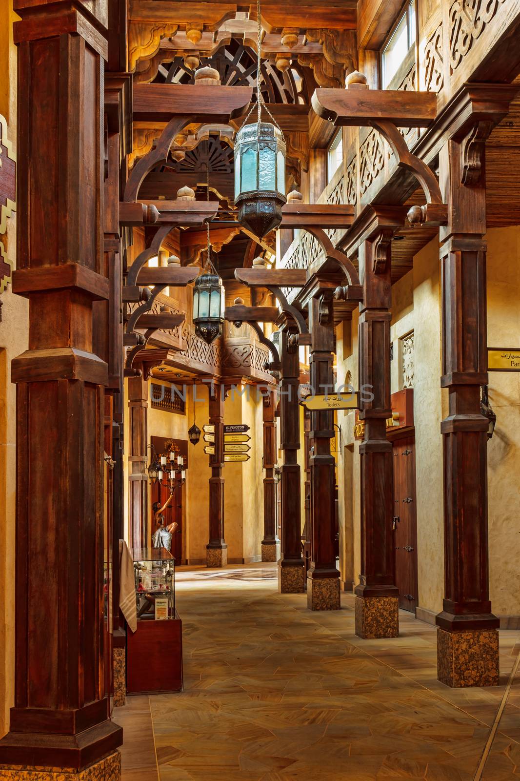 street with a lantern on the market in Jumeirah in Dubai