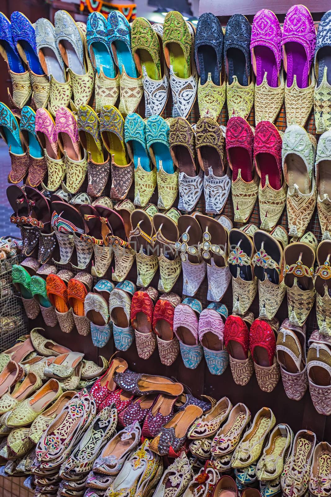 colorful shoes in souk Dubai,United Arab Emirates