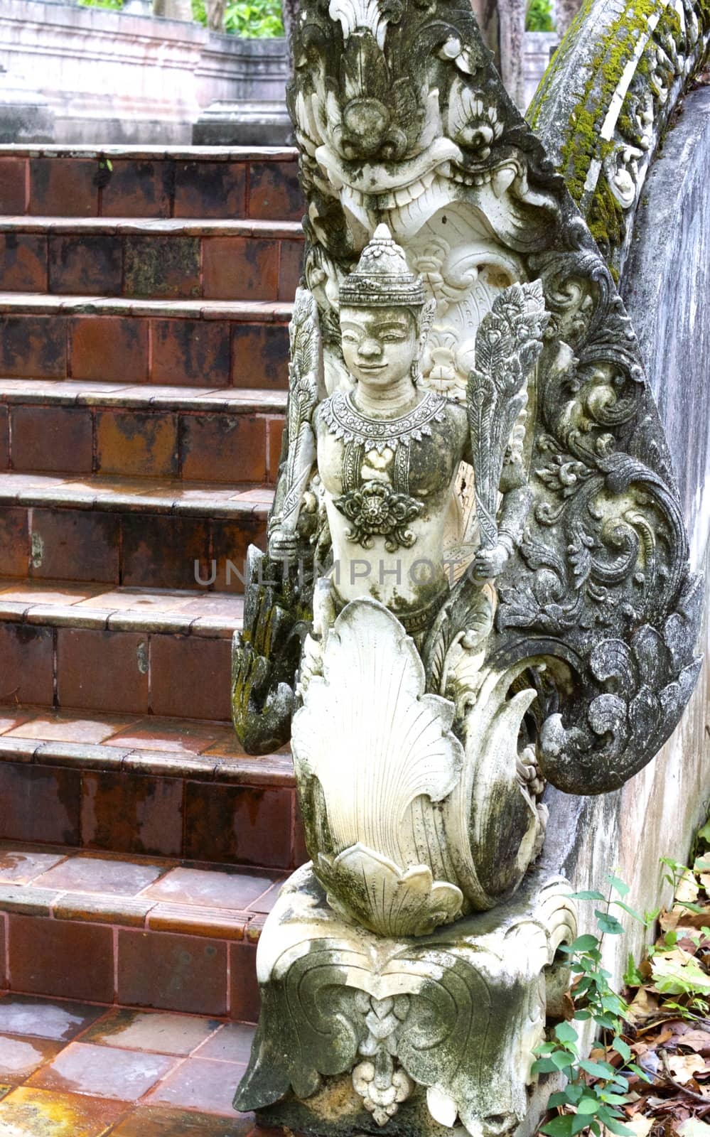 angel figure at buddhist temple,Chiangrai,Thailand