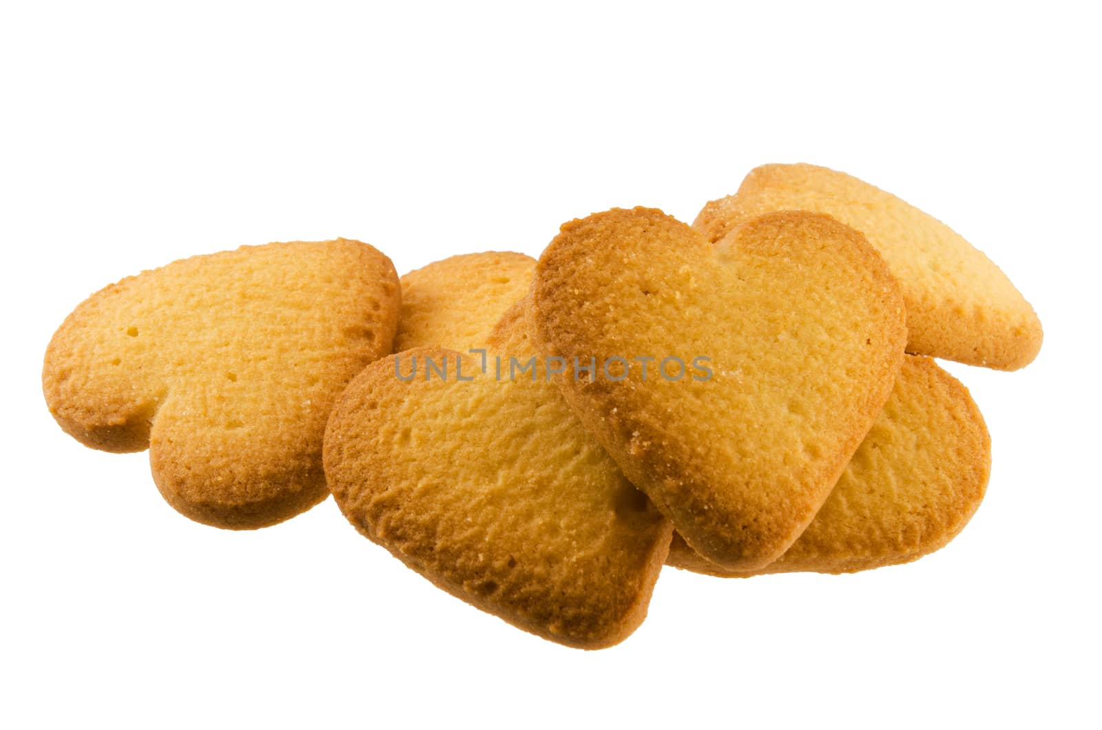 shortbread cookies closeup on white background