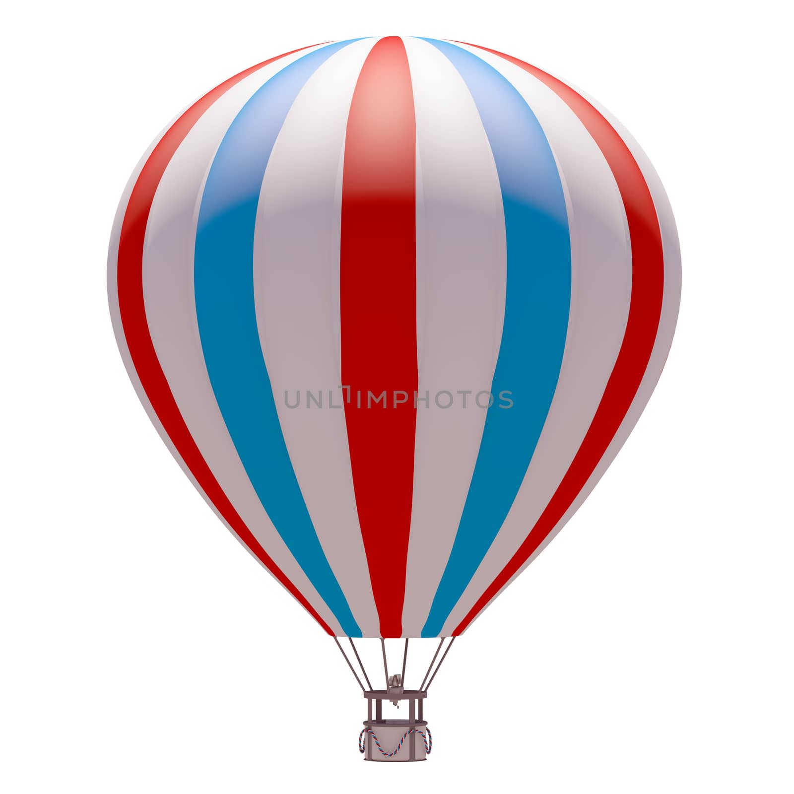 Hot air balloon. Isolated on the white background