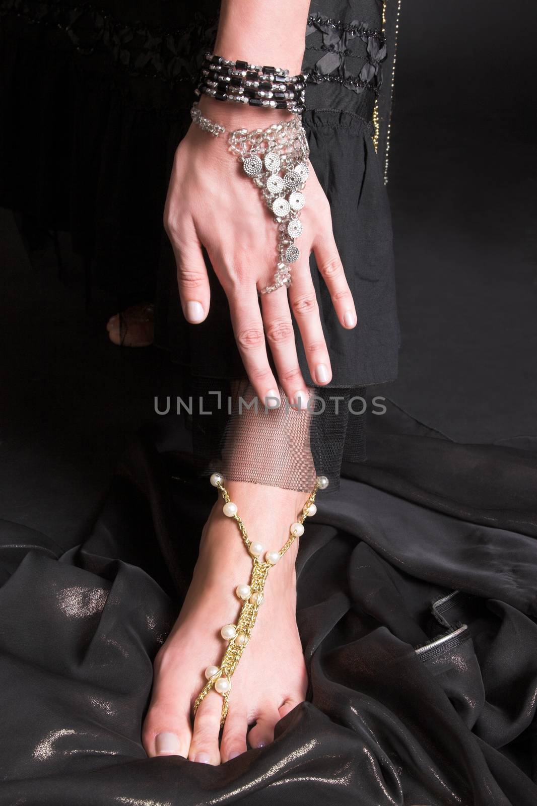 Decorated Hand and foot of a belly dancer