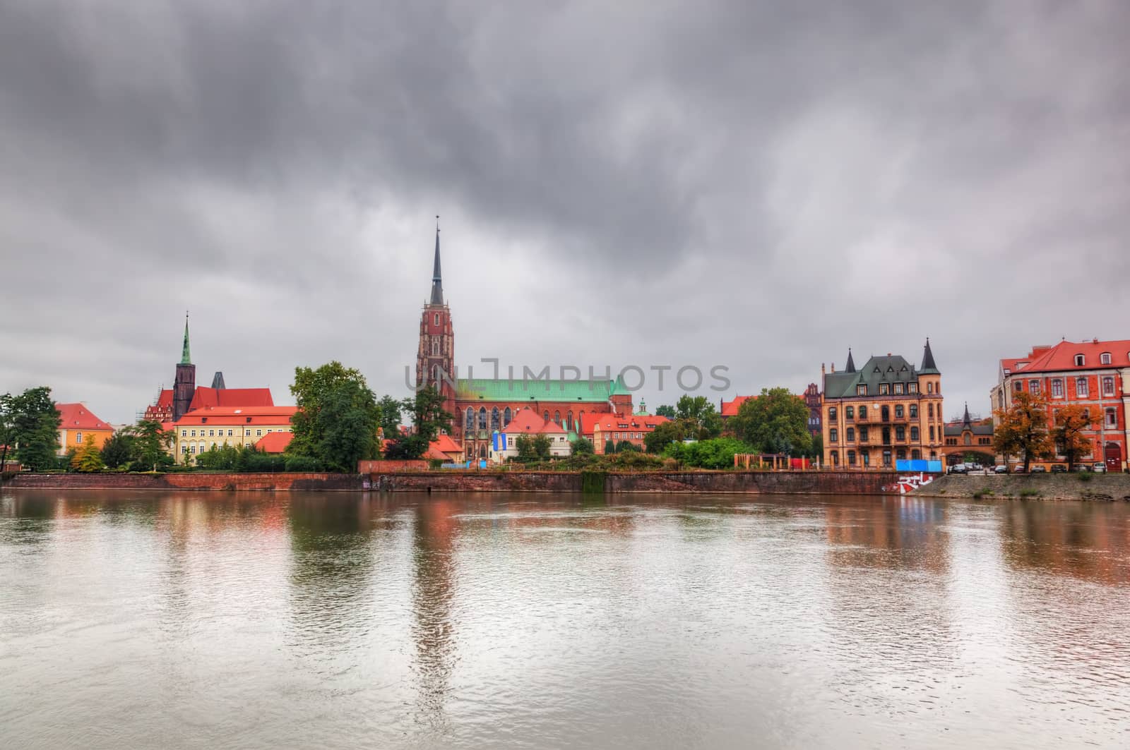 Wroclaw, Poland. Ostrow Tumski and Oder River. Also known as Cathedral Island
