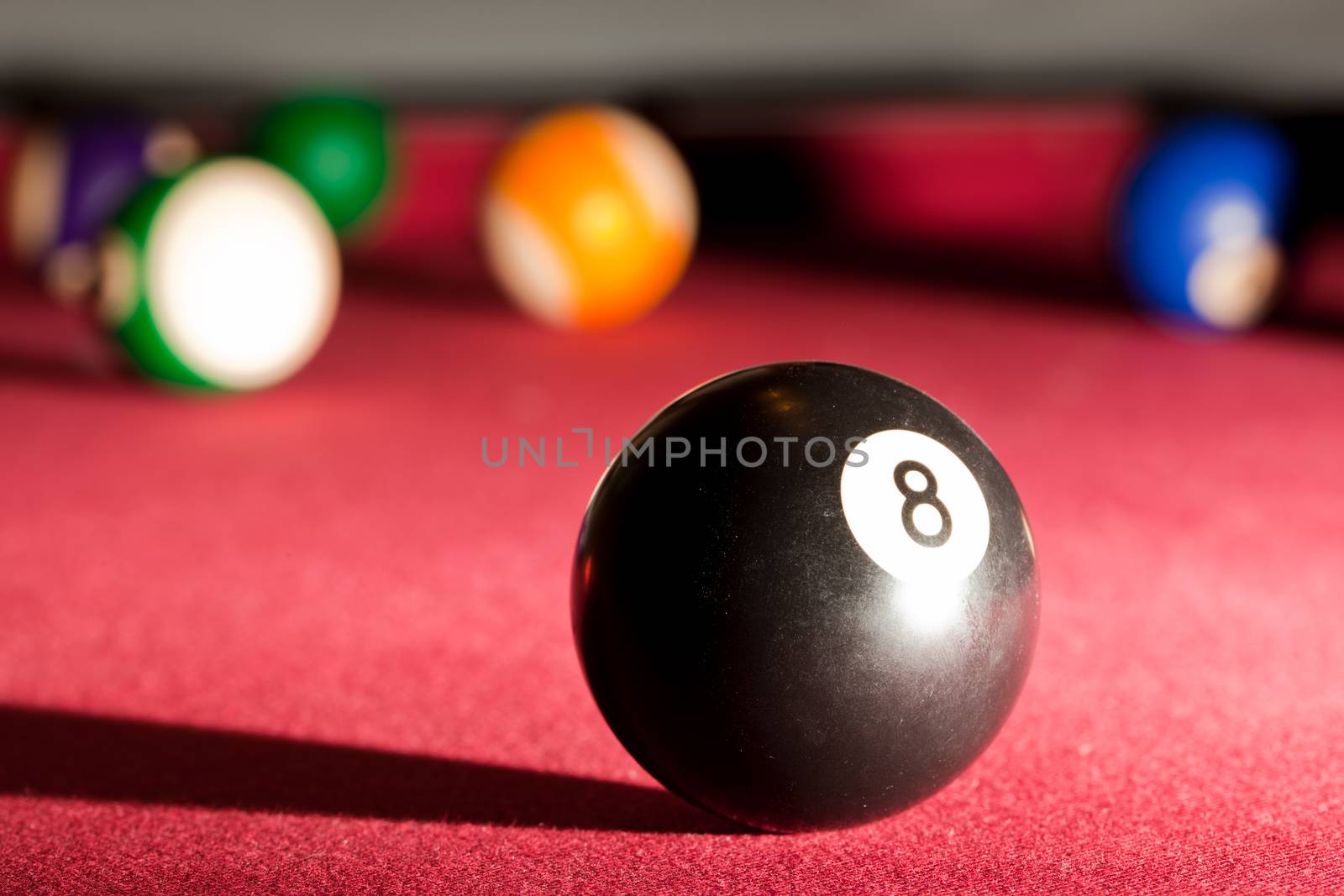 Billards pool or snooker game. The black eight ball. by photocreo