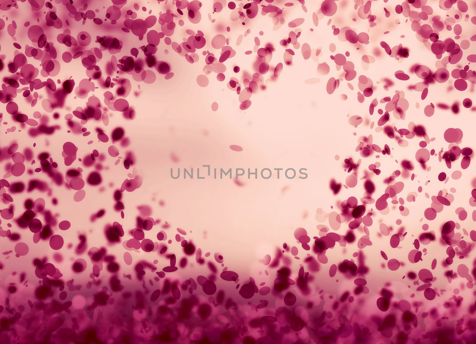 Flower petals making a heart shape on vintage romantic sky. Love by photocreo
