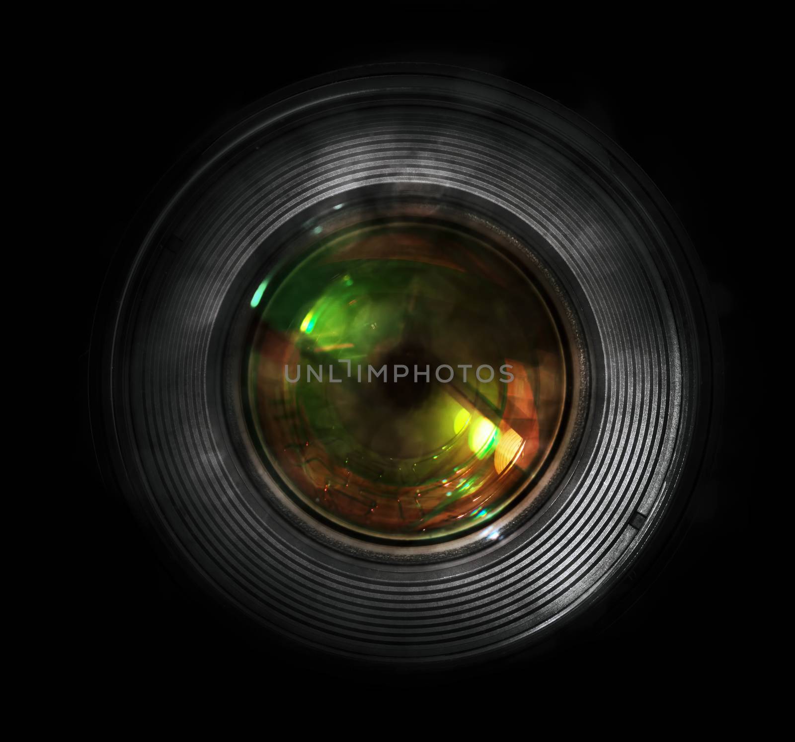 DSLR camera lens, front view by photocreo