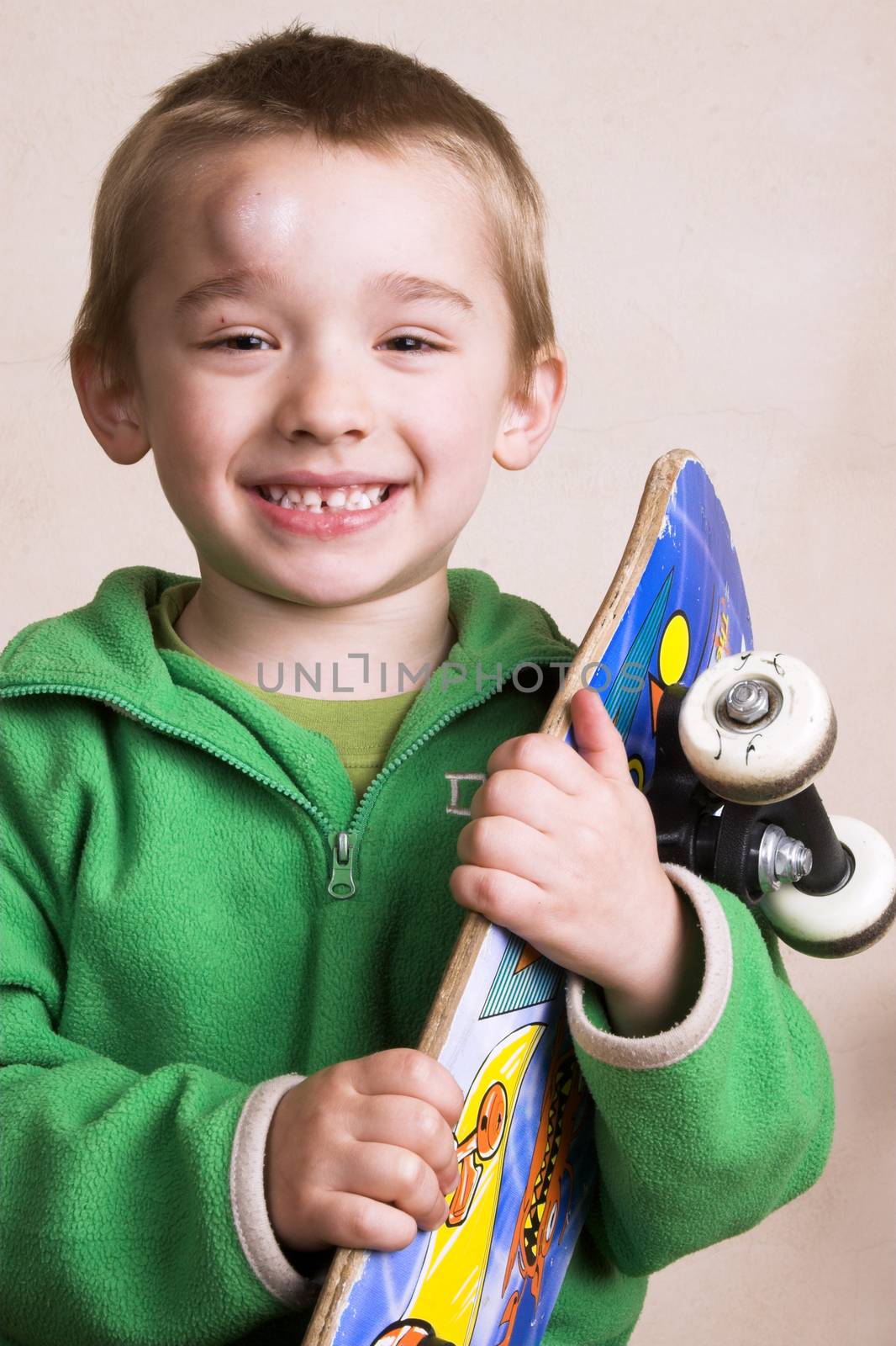 Young boy with a bump on his head after falling