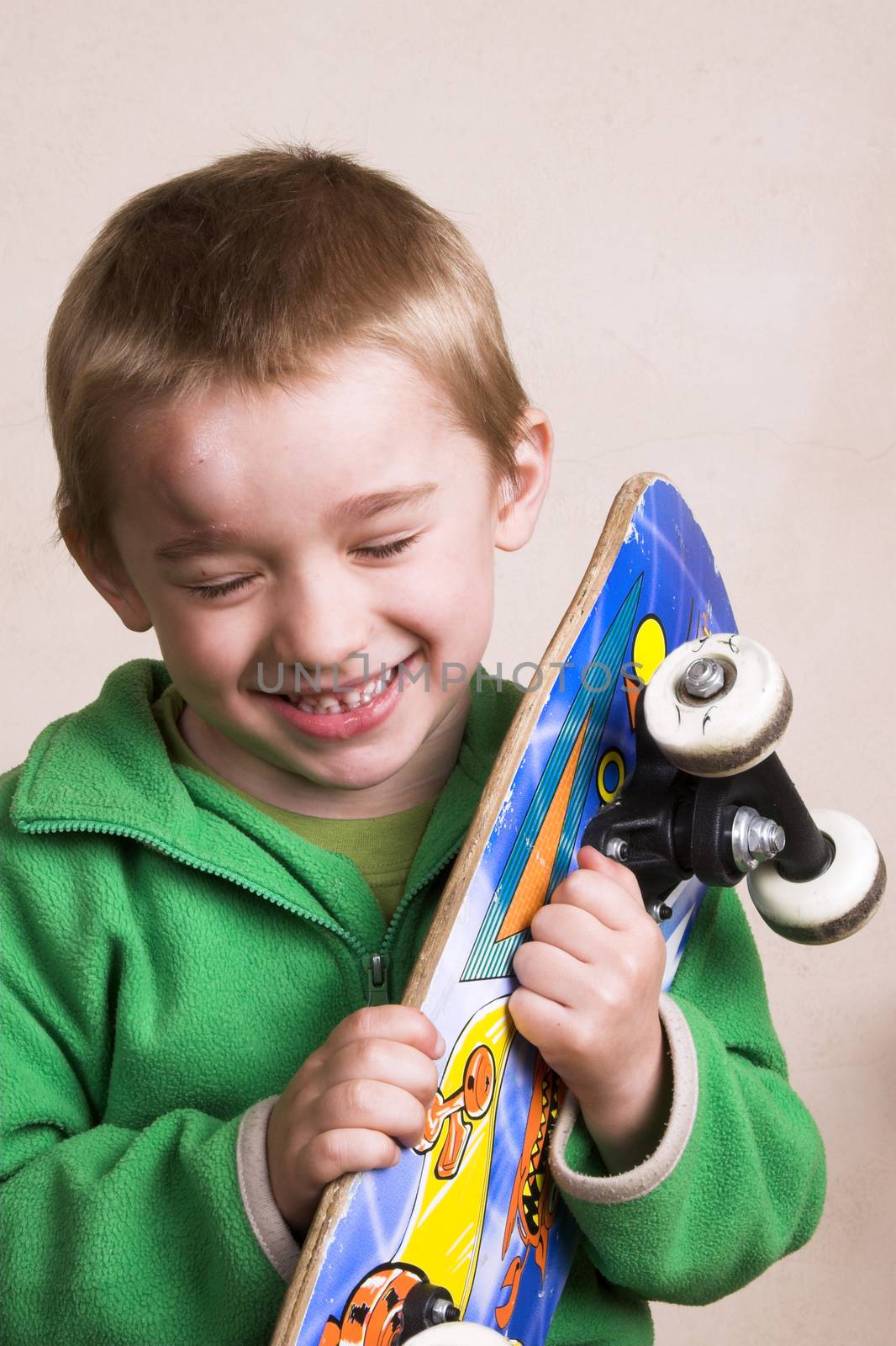 Young boy with a bump on his head after falling